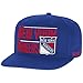 NHL New York Rangers Men's High Box Flat Brim Snapback Cap, One Size, Blue
