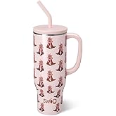 Swig Life 30oz Mega Mug, 30oz Tumbler with Handle and Straw, Large Insulated Tumblers, Cup Holder Friendly Travel Mug, Stainless Steel 30 oz Tumbler, Reusable Insulated Water Bottle (Cowgirl Coquette)