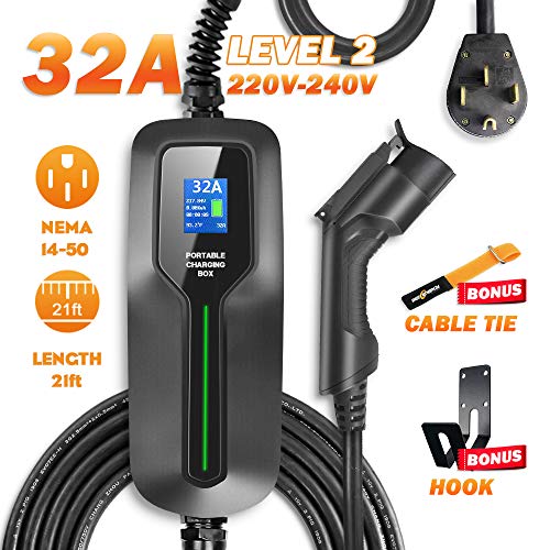 BESENERGY 32 Amp EV Charger Level 2, NEMA14-50 26ft 220V-240V Upgraded