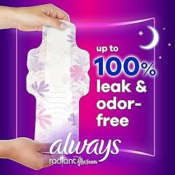 Always Radiant Feminine Pads for Women, Size 4