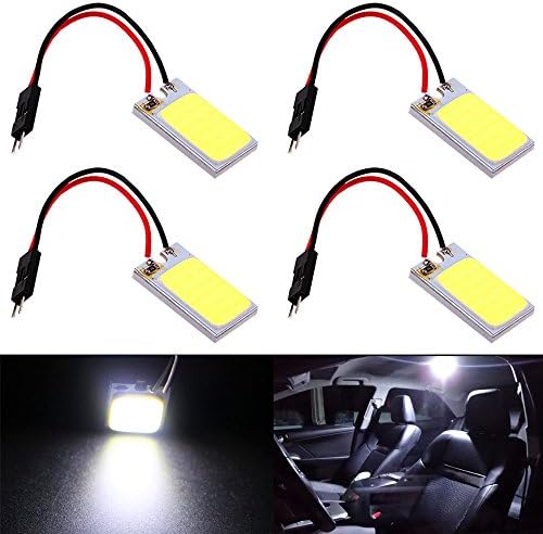 BlyilyB COB 18 SMD LED White Panel Dome Lamp With BA9S T10 Festoon Adapter(Pack of 4)