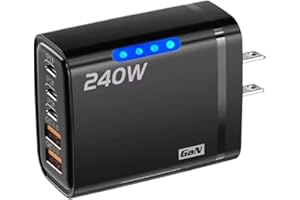 Charger Block | 240W Charging Block,5-Port Phone Charger with Indicator Light | for Smartphone Tablet Home Travel Hotel Dorm 