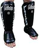 Fairtex Muay Thai Boxing Shin Guard Protector Protection (SP7 Twister Black,L)