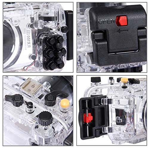 Uplord 40m Underwater Swimming Diving Waterproof Camera Case Diving Protective Housing Shell for Sony RX100 III,Diving Shell+O Seal+Cleaning Cloth+Hand Strap