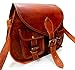 Firu-Handmade Women Vintage Style Genuine Brown Leather Cross Body Shoulder Bag Handmade Purse