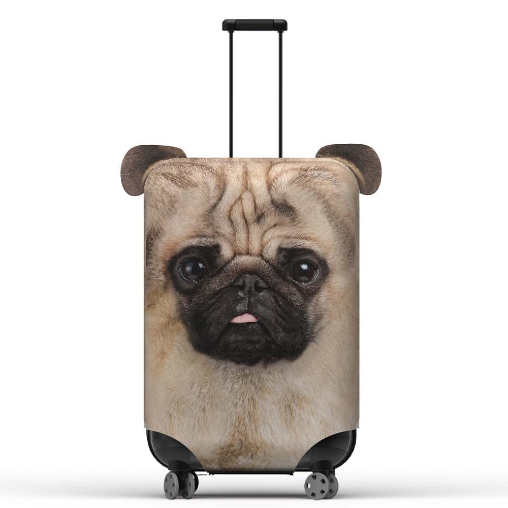 Pikkii, Small Suitcase Cover with Giant Dog Design, Travel case for Luggage Includes Black Elastic Belt for Easy Stretch