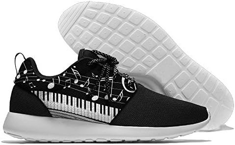 Unisex Sports Flyknit Sneakers Mashup Air Mesh Piano Note Breathable Lace Up 3DPrinted Shoes For Men Women 46