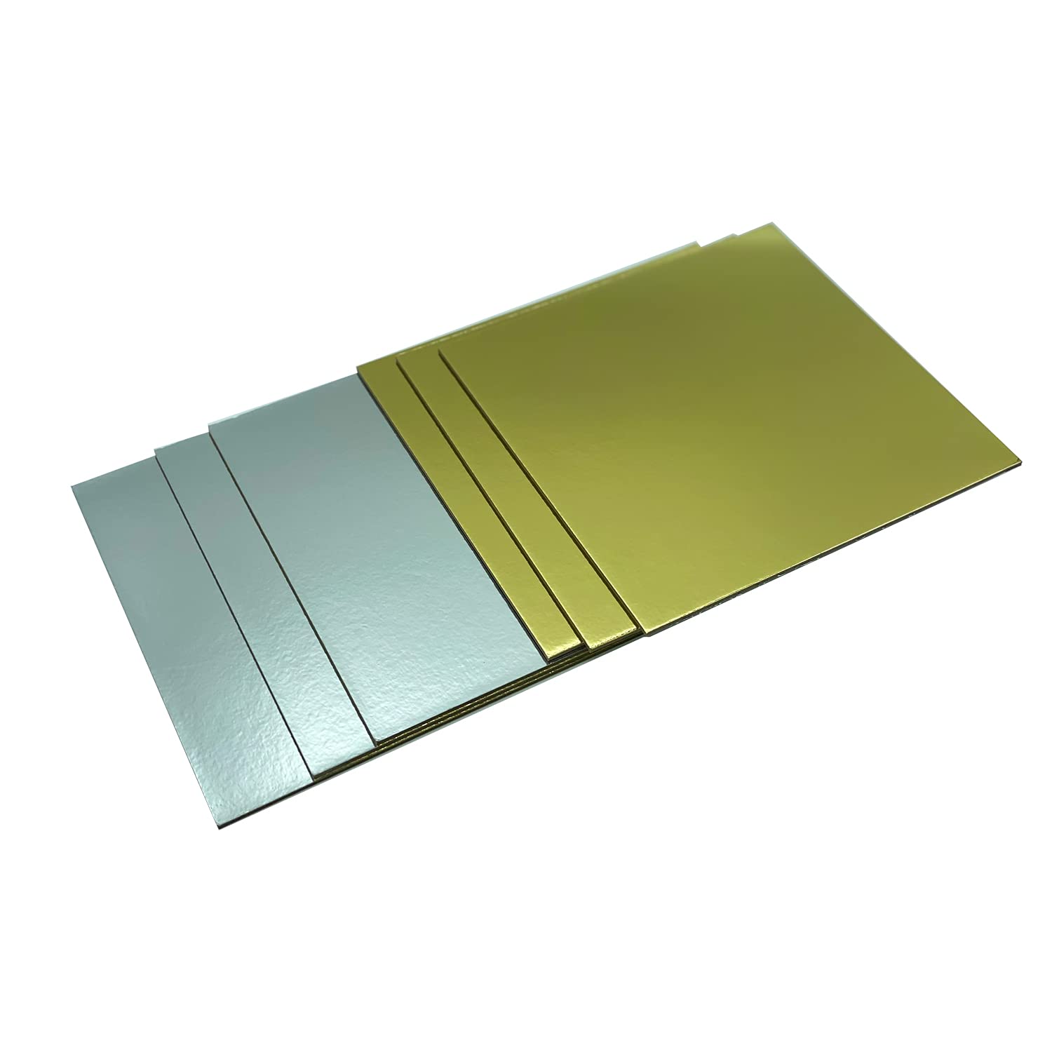 your castle Cake Board Set, Square, Gold & Silver, 3 mm Thick Cardboard, Different Pack