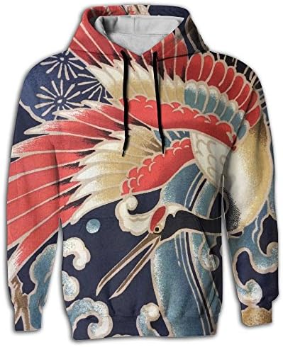 Frouren Crane Water Wave Ocean Sashiko Style Youth Sweater Shirt Medium
