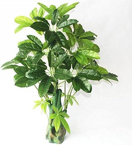 Artificial Money Tree with Large Silk Green Leaves Pachira Aquatica Plant 3.35-Feet, With No Pot(614#)
