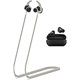 for Beats Solo Buds Strap,Soft Silicone Sports Anti Lost Strap Lanyard Special Anti-Slip Texture Design Accessories Only Compatible with Beats Solo Buds Neck Rope Cord,Cream White.