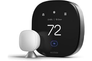 ecobee Smart Thermostat Premium with Smart Sensor and Air Quality Monitor - Programmable Wifi Thermostat - Works with Siri, Alexa, Google Assistant