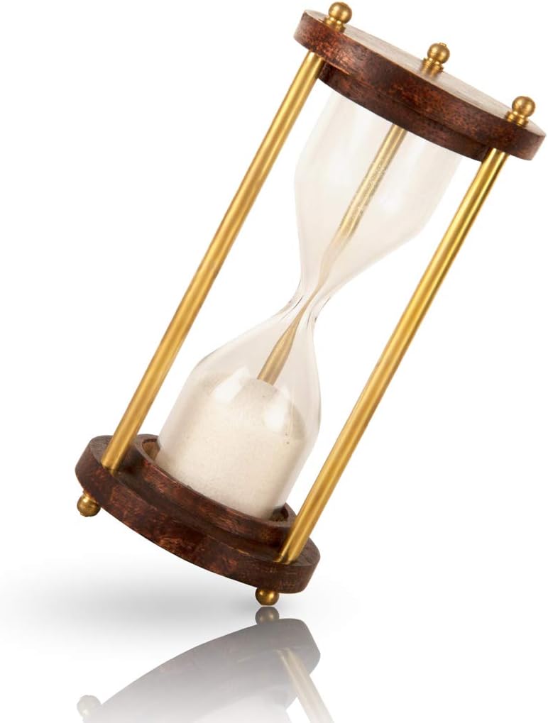 1-2 Minute Hourglass Sand Timer Clock With Sparkling White Sand 4.5