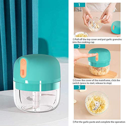 Mini Garlic Chopper,Portable Electric Food Chopper,Small Cordless Food