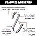 CURT 81840 13/32-Inch Certified Trailer Safety Chain S-Hook with Latch, 3,500 lbs, CLEAR ZINC