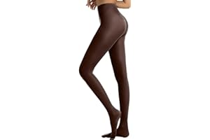 Women's 80 Denier High Waist Tights, Soft Semi Opaque Solid Color, Control Top Footed Pantyhose Stretchy