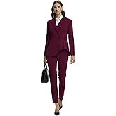 Pant Suit for Women Dressy 2 Piece Business Suit Formal Set for Women Peplum Ruffle Hem Blazer Jacket Pants Set Office Work
