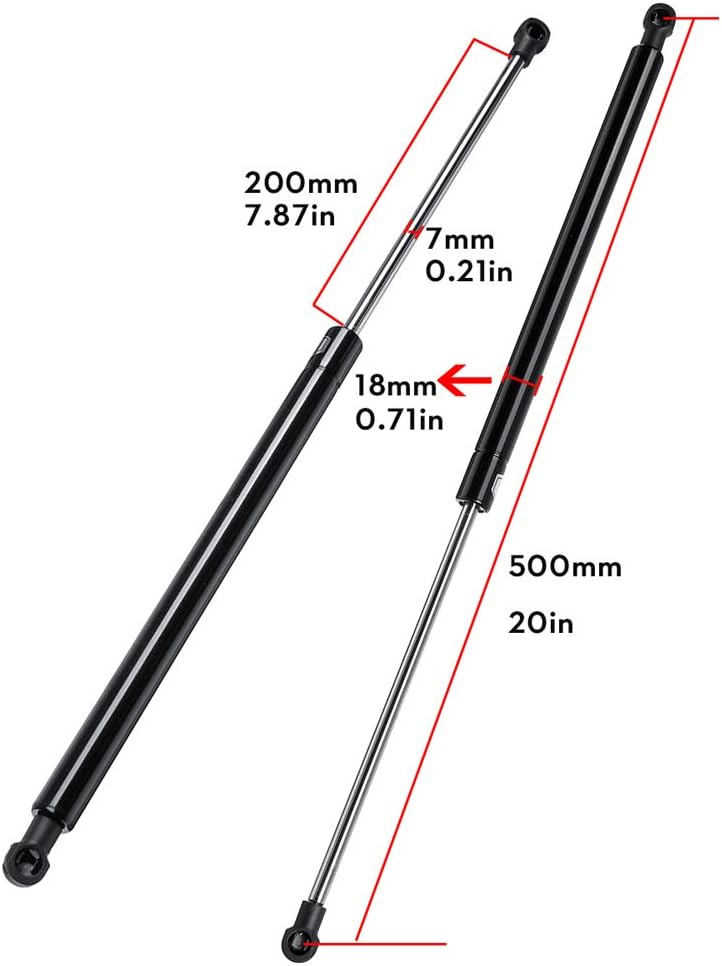 2x Universel 50 Cm 500mm 300n Voiture Jambes De Force Couverture Avant Capot Capot Arriere Coffre Hayon Demarrage Amortisseur Jambe De Force Barre De Soutien Ressort A Gaz Verin Hydraulique De Coffre