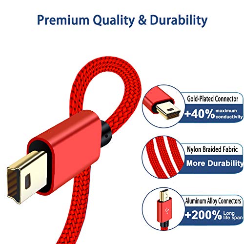 image for SCOVEE PS3 Controller Charging Cable 6ft,Mini USB Charger Cord for Son