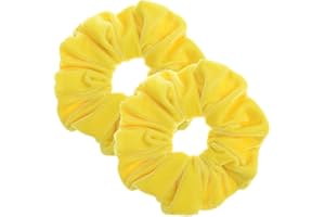 2 Pcs Yellow Color Large Size Scrunchies for Women Hair Elastic Bands