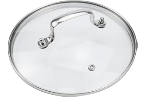 Pastlla 8 Inch Universal Tempered Glass Pot Lid Glass Covers for Pots Pans and Skillets, with Steam Vent Hole and Heat Resist