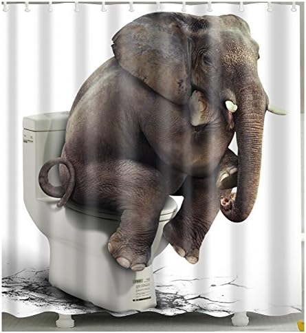 Elephant-Sitting Shower Curtain 1 Pc for Home and Bath