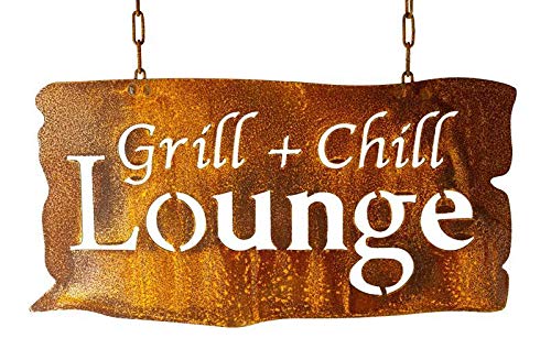 Manufaktur-Lichtbogen Decorative Arc Sign, Patina, 24 cm x 46 cm, Grill + Chill Lounge
