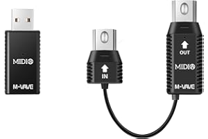 M-VAVE Wireless MIDI Transmission System Ultra Low Latency, USB Bluetooth Option for MIDI Controller Mac, iOS, Windows, 5-PIN DIN Interface Wireless MIDI Keyboard Instrument Synthesizer