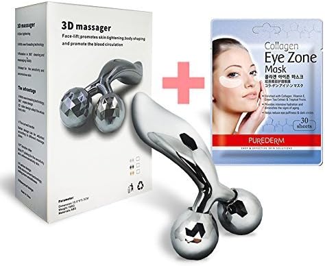 Reface Platinum Electronic Roller 3D Massager Face Body Silver + Eye zone mask (30sheets)