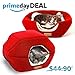 Premium Pet Bed/Cave, Cat Bed and Cave, Small Dog Bed, 2-in-1 Foldable, Soft, Warm, Washable pet Bed with a Pillow. (18