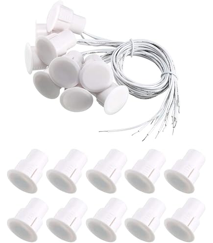 10Pcs RC-33 NC Recessed Wired Security Window Door Contact Sensor Alarm Magnetic Reed Switch White - View #7