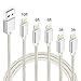 5Pack(3ft 3ft 6ft 6ft 10ft) iPhone Lightning Cable Apple MFi Certified Braided Nylon Fast Charger Cable Compatible iPhone Max XS XR 8 Plus 7 Plus 6s 5s 5c Air iPad Mini iPod (Silver) primary