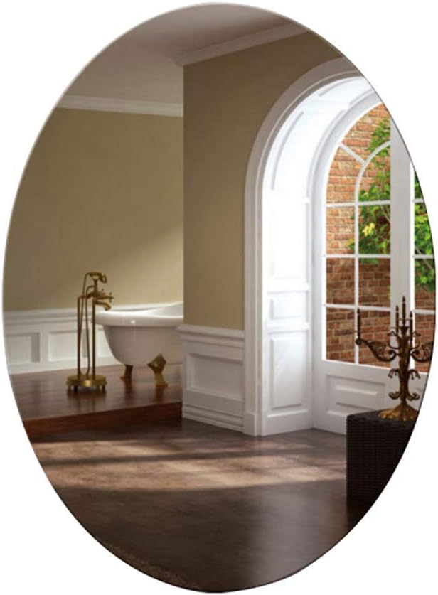 Nfudishpu Badezimmerspiegel Ovaler Spiegel Rahmenloser Schminktisch