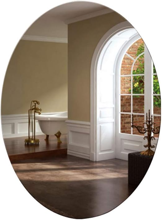 Nfudishpu Badezimmerspiegel Ovaler Spiegel Rahmenloser Schminktisch