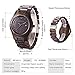 Bewell W086B Mens Wooden Watch Analog Quartz Lightweight Handmade Wood Wrist Watch (Ebony Wood)