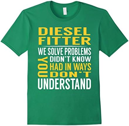 Mens Diesel Fitter Solve Problems TShirt Medium Kelly Green