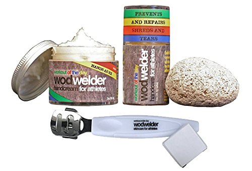 WOD Welder Handcare Value Pack - Solid Salve, Pumice Stone, RX Daily Cream and Power Callus Shaver with Extra Blades