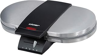 Cloer 1329 Doppelwaffelautomat für zwei klassische Waffeln / 1200 W / Waffelgröße je 15,5 cm / optische Fertigmeldung / mattiertes Edelstahlgehäuse