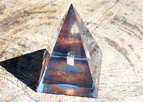 Handmade ORGONITE Orgon Sri Yantra Pyramid Energy Generator for Abundance Prosperity Wealth with Crystal Quartz