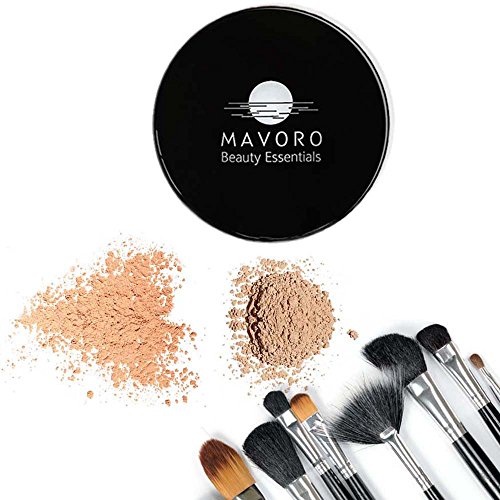 Magnifying Compact Mirror - 10X Magnification Mirror and 1X Mirror - 4 inch Diameter, Compact Mirror for Purses by Mavoro Beauty Essentials (Black)