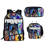 School bags Knowooh Fortnite games pattern school backpack for girls orthopedic Schoolbag backpacks for kids (Colorful)