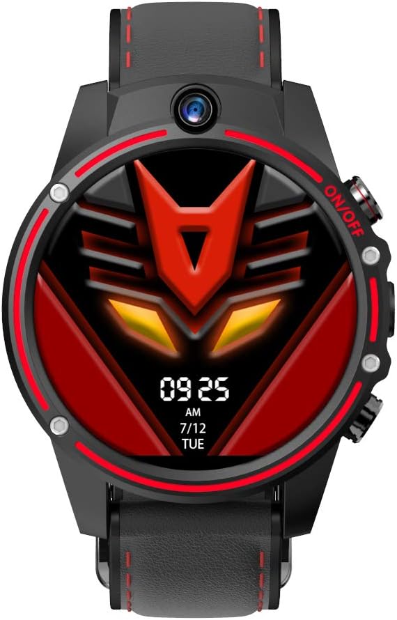 SUQIAOQIAO Kospet Vision 4G Smart Watch 1.6 Inch Touch IPS Color Screen 8 Million 5 Million Camera 800 Mah 3+32G Full Touch Screen,Red
