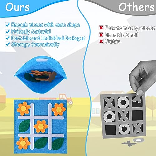 Tic-Tac-Toe Filz Spiele Set - 9 Stück Mit Tragetasche Für Kindergeburtstage