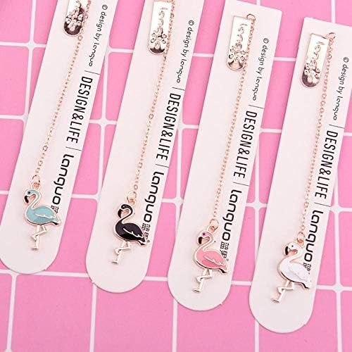Kawaii Flamingo Metal Bookmark Cute Animals Bookmarks for Books Paper Page Marker Stationery School Supplies