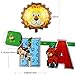 PartyTalk 6pcs Jungle Safari Animal Balloons with Zoo Animal Happy Birthday Banner, Safari Zoo Animals Party Supplies for Jungle Birthday Party Baby Shower Decorations