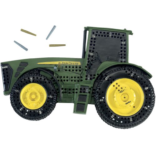 Unique John Deere Tractor Shaped Cribbage Board Game with Pegs