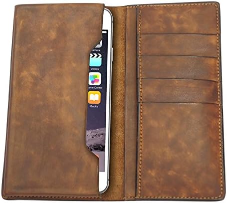 Marycrafts Leather Smartphone Cell Phone Iphone 6 + 7 Plus Case Cover Brown