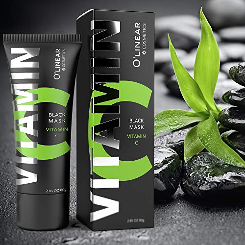 Black Charcoal Mask - Face Peel Off Mask with Organic Bamboo and Vitamin C - Deep Cleansing Pore Blackhead Removal and Purifying Black Mask for Men and Women