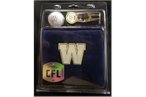 CaddyPro Winnipeg Blue Bombers Golf Gift Set, Navy Blue with Gold Accents, 4-Piece Set with Ball, Divot Tool and Towel, CFL L