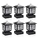 KMC LIGHTING KS101X6 Outdoor Solar Light 6 Pack with 4-Inch Fitter Base for Outdoor Garden Post Pole Mount 4.88X4.88X7.48